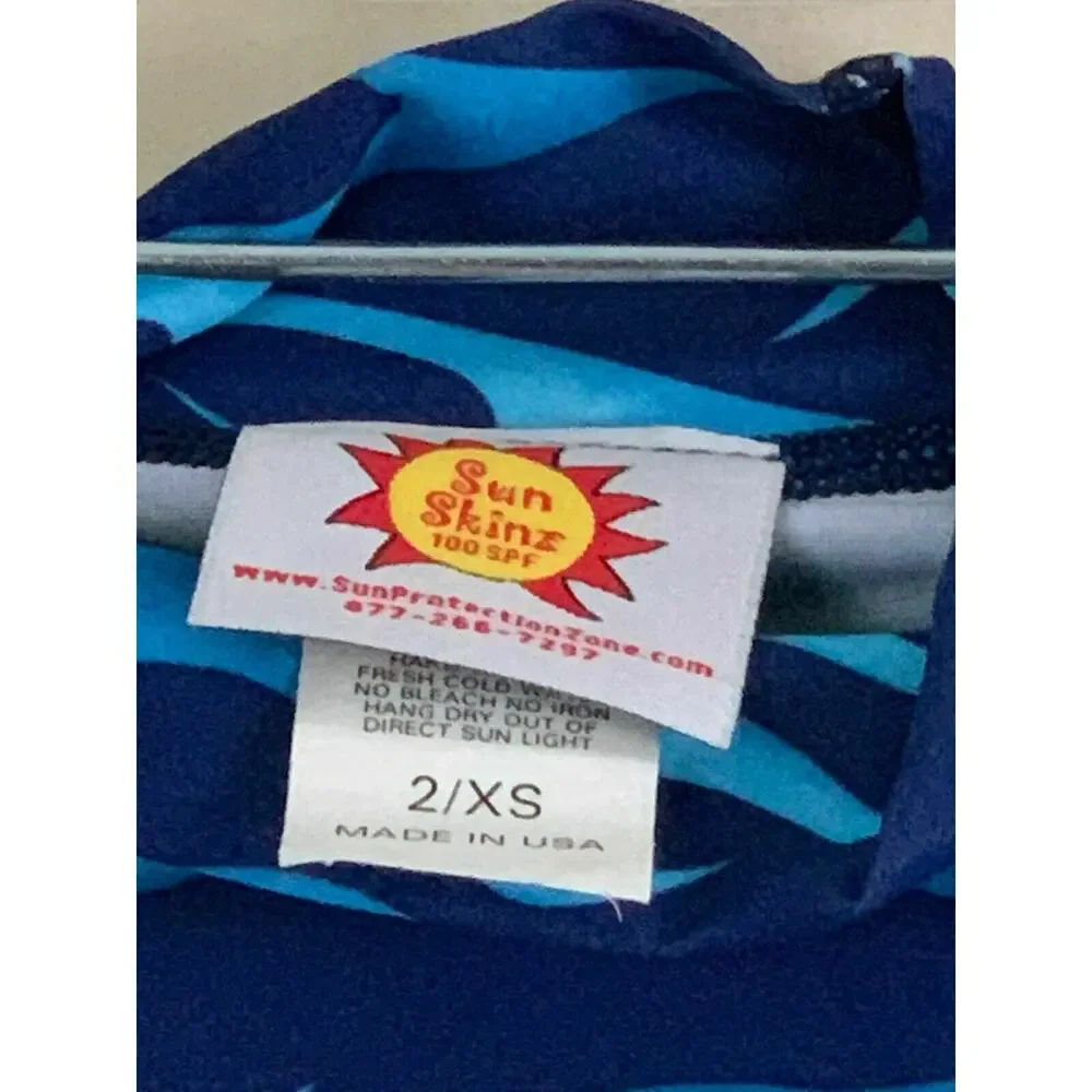 Radicool Skins toddler shirt blue swim top rash guard size 2-XS